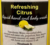 Bath & BodyREFRESHING CITRUS LIQUID HAND & BODY WASH - Uplifting Grapefruit Lime Lemon & Rosemarybodybody washSaving Shepherd