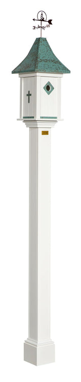 BirdhouseCASTLE BIRDHOUSE - Patina Metal Top with Choice of Decorative Emblem & Weathervanebirdbird houseSaving Shepherd