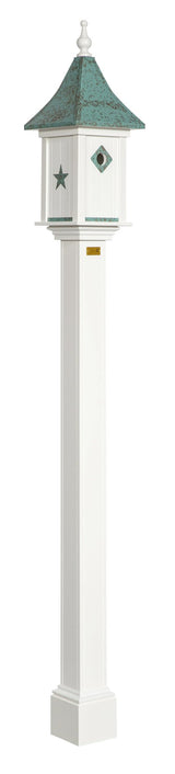 BirdhouseCASTLE BIRDHOUSE - Patina Metal Top with Choice of Decorative Emblem & Weathervanebirdbird houseSaving Shepherd