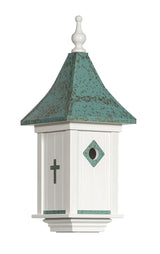 BirdhouseCASTLE BIRDHOUSE - Patina Metal Top with Choice of Decorative Emblem & Weathervanebirdbird houseSaving Shepherd