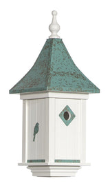 BirdhouseCASTLE BIRDHOUSE - Patina Metal Top with Choice of Decorative Emblem & Weathervanebirdbird houseSaving Shepherd