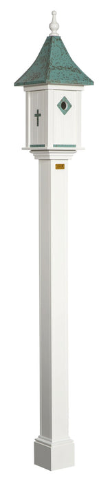 BirdhouseCASTLE BIRDHOUSE - Patina Metal Top with Choice of Decorative Emblem & Weathervanebirdbird houseSaving Shepherd