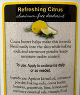 DeodorantCITRUS ALUMINUM FREE DEODORANT - Blend of Lime Grapefruit Lemon & Rosemarydeodorantgeneral healthSaving Shepherd
