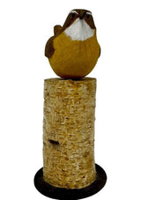 Folk ArtCAROLINA WREN on NATURAL TRUNK BASE – Hand Carved Bird PA Dutch Folk ArtartbirdSaving Shepherd