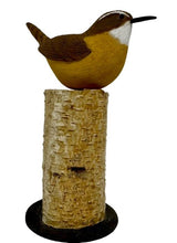 Folk ArtCAROLINA WREN on NATURAL TRUNK BASE – Hand Carved Bird PA Dutch Folk ArtartbirdSaving Shepherd