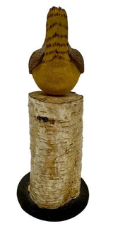 Folk ArtCAROLINA WREN on NATURAL TRUNK BASE – Hand Carved Bird PA Dutch Folk ArtartbirdSaving Shepherd