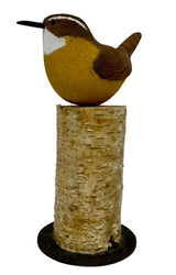Folk ArtCAROLINA WREN on NATURAL TRUNK BASE – Hand Carved Bird PA Dutch Folk ArtartbirdSaving Shepherd