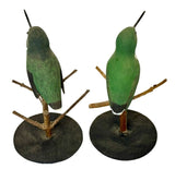 Folk ArtHUMMINGBIRD PAIR on BRANCH BASE – Hand Carved Ruby Throated Bird PA Dutch Folk ArtartbirdSaving Shepherd