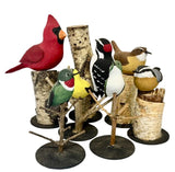 Folk ArtHUMMINGBIRD PAIR on BRANCH BASE – Hand Carved Ruby Throated Bird PA Dutch Folk ArtartbirdSaving Shepherd