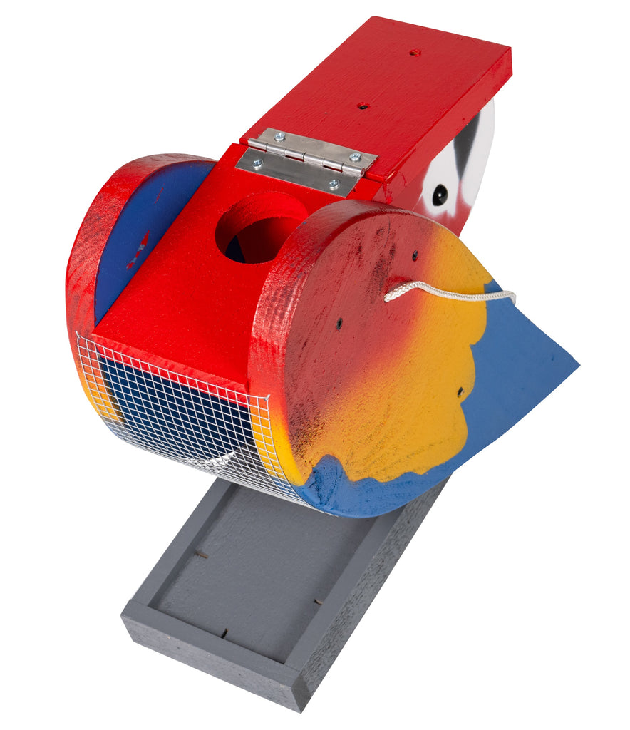 View of Bird Feeder MACAW BIRD FEEDER - Large & Bright Parrot with EZ Open Top ...