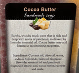 SoapCOCOA BUTTER BAR SOAP - Earthy Patchouli Mellowed By Lavenderbar soaphand soapSaving Shepherd