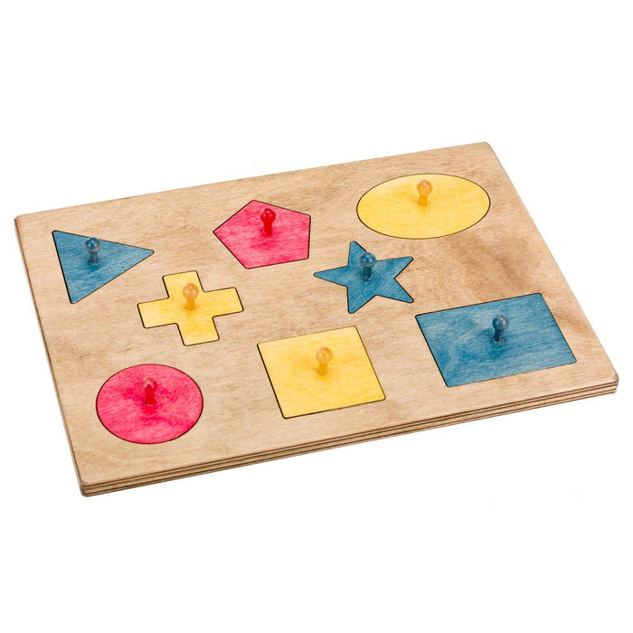 Wooden & Handcrafted ToysCLASSIC SHAPES - Amish Handmade Developmental Wood Jigsaw PuzzleSaving Shepherd