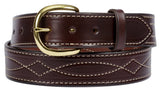 Leather BeltFANCY STITCH LEATHER BELT - Wide Thick Leather in 4 ColorsbeltbeltsSaving Shepherd