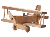 Wooden & Handcrafted Toys12½" AIRPLANE - Bi Plane with Pilot & Working Propeller and WheelsairplaneAmishSaving Shepherd