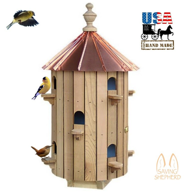 Birdhouse 10 ROOM CEDAR BIRDHOUSE - 26