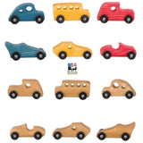 Wooden & Handcrafted Toys6 WOOD TOY CAR SET - 3 Classic & 3 Race Cars with Choice of Color USAcarchildrenSaving Shepherd