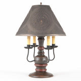 Country LightingCOLONIAL "CEDAR CREEK" TABLE LAMP with 4 Arm Candelabra in 7 Distressed FinishesblackcandelabraSaving Shepherd