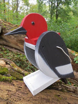 Bird FeederREDHEADED WOODPECKER BIRD FEEDER - Large Solid Wood USA Handmadebirdbird feederSaving Shepherd