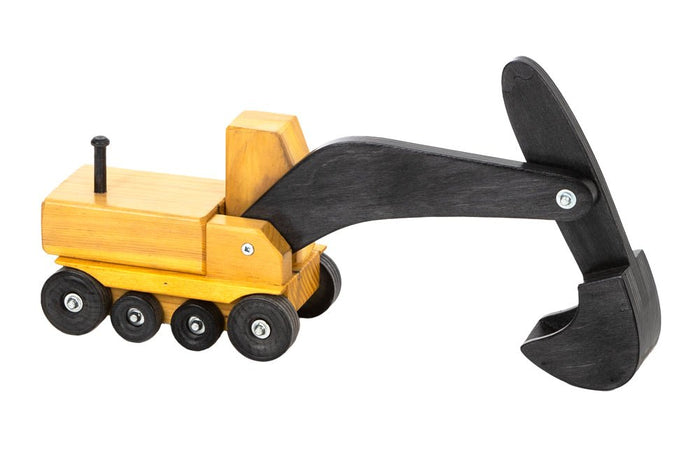 Wooden & Handcrafted ToysYELLOW EXCAVATOR WOOD TOY - Handmade Construction Shovel Bucket Truck USAAmishchildrenSaving Shepherd