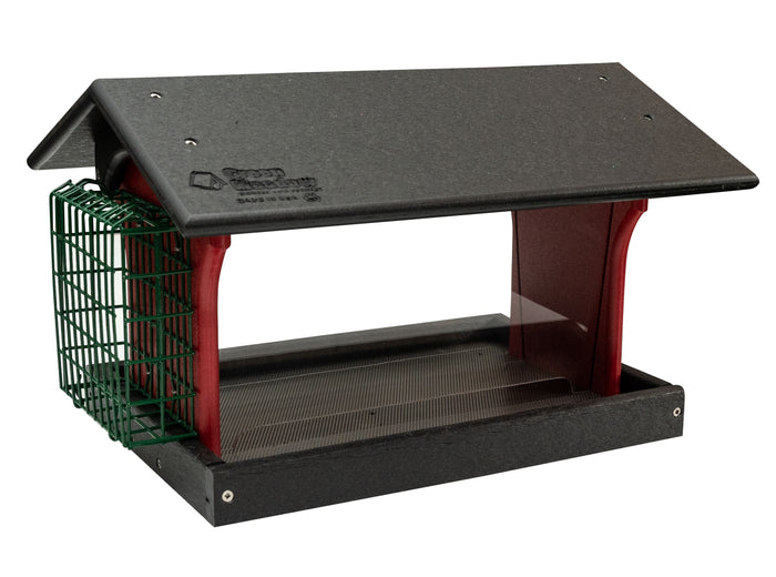 Bird FeederSEED & SUET FEEDER - 4 Season Covered Combo with Screen Floorbirdbird feederSaving Shepherd