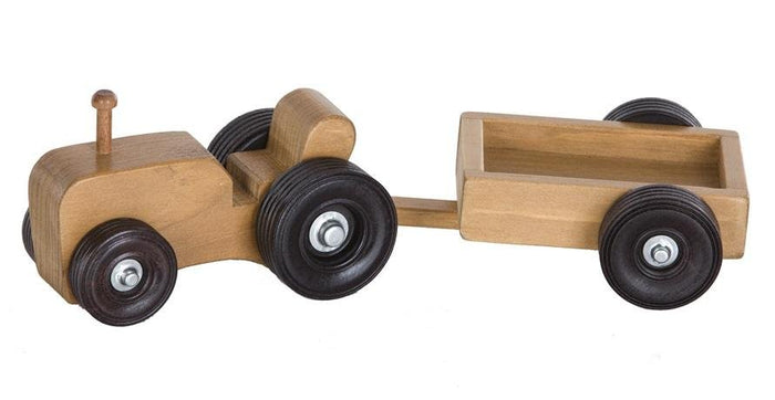 Wooden & Handcrafted ToysFARM TRACTOR with GARDEN CART - Handmade USA Wood ToyAmishboySaving Shepherd