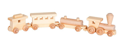 Wooden & Handcrafted Toys2' TOY TRAIN - Engine Passenger Oil Cars and Caboose Handmade Wood Toy USAAmericaAmishSaving Shepherd