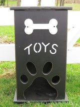 Handcrafted for PetsPET TOY BOX Handmade Wood Dog Cat Storage with Bone Paw Print Custom FinishdecorativeDogSaving Shepherd