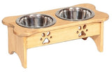 Handcrafted for PetsBONE SHAPED DOG FEEDER - Unfinished Pine Wood Food & Water StandboneCatSaving Shepherd