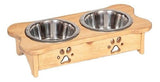 Handcrafted for PetsDOG BONE FEEDER - Finished Pine Wood Elevated Food & Water Stationamish handmadeCatSaving Shepherd