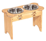 Handcrafted for PetsBONE SHAPED DOG FEEDER - Unfinished Pine Wood Food & Water StandboneCatSaving Shepherd