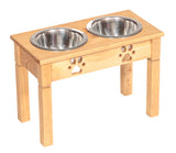 Handcrafted for PetsELEVATED DOG FEEDER - Unfinished Pine Wood Food & Water StationCatDogSaving Shepherd