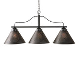 Country LightingBAR ISLAND LIGHT Large Wrought Iron Fixture with Punched Tin Shadesbarbar lightSaving Shepherd