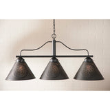 Country LightingBAR ISLAND LIGHT Large Wrought Iron Fixture with Punched Tin Shadesbarbar lightSaving Shepherd