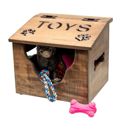 Pet Toy BoxDOG TOY BOX - Solid Brown Maple or Red Oak with Sandstone FinishCatcatsSaving Shepherd