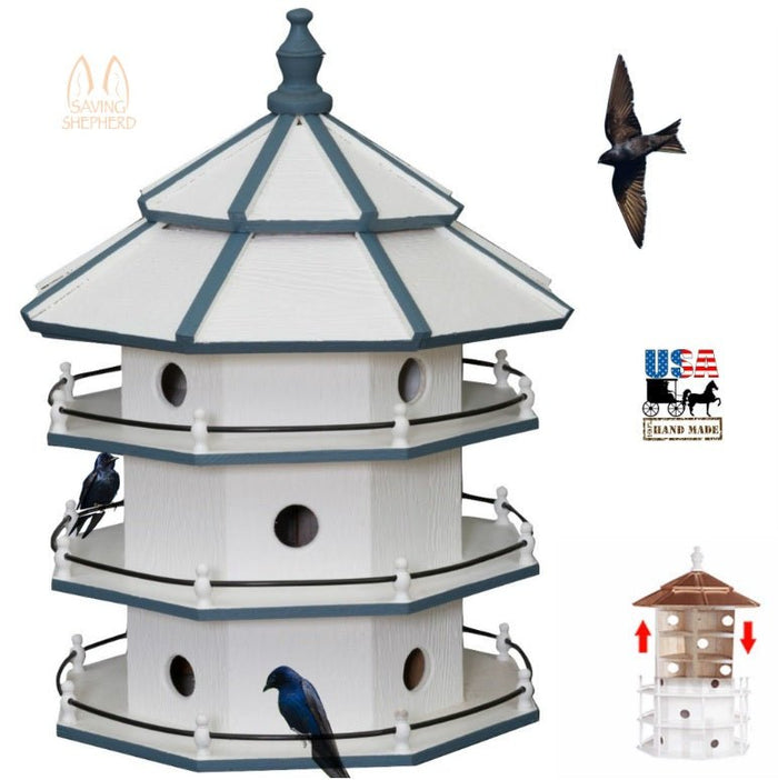 Birdhouse3-Story PURPLE MARTIN BIRDHOUSE - Large 12 Room Bird House Condobirdbird houseSaving Shepherd