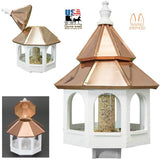 Bird Feeder27” LARGE COPPER TOP BIRD FEEDER - Amish Handmade 16” Round Post Mount Gazebobirdbird feederSaving Shepherd