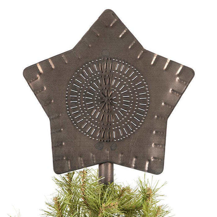 PrimitivesPUNCHED TIN CHRISTMAS STAR Handcrafted Primitive Country Holiday Pierced Tree Topperaccentaccent lightSaving Shepherd