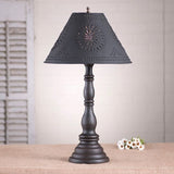 Country LightingDAVENPORT TABLE LAMP with 15" Punched Tin Shade in 10 Distressed Textured FinisheslamplightSaving Shepherd