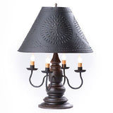 Country LightingHARRISON COLONIAL TABLE LAMP with 17" Punched Tin Shade - 5 Distressed Crackle Finishes USACandelabracandlesSaving Shepherd