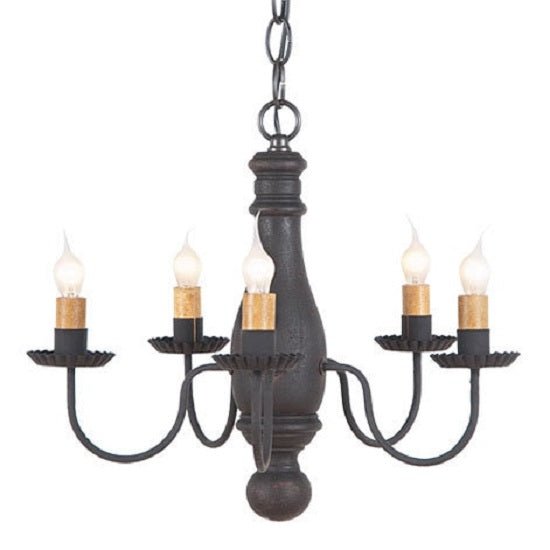 Country Lighting5 Arm WOOD & METAL CHANDELIER Petite Candelabra in 6 Distressed Finishes USAcandelabracandleSaving Shepherd