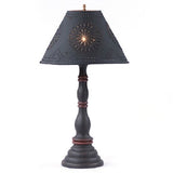 Country LightingDAVENPORT TABLE LAMP with 15" Punched Tin Shade in 10 Distressed Textured FinisheslamplightSaving Shepherd