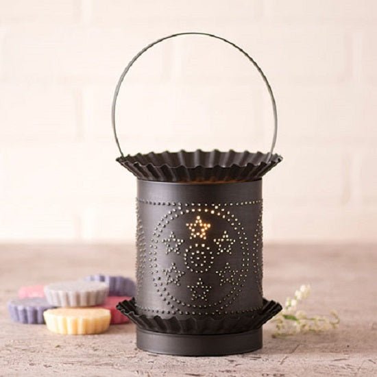 Country LightingJUMBO PUNCHED TIN WAX TART WARMER Handmade STARS in CIRCLES Accent Lightaccentaccent lightSaving Shepherd