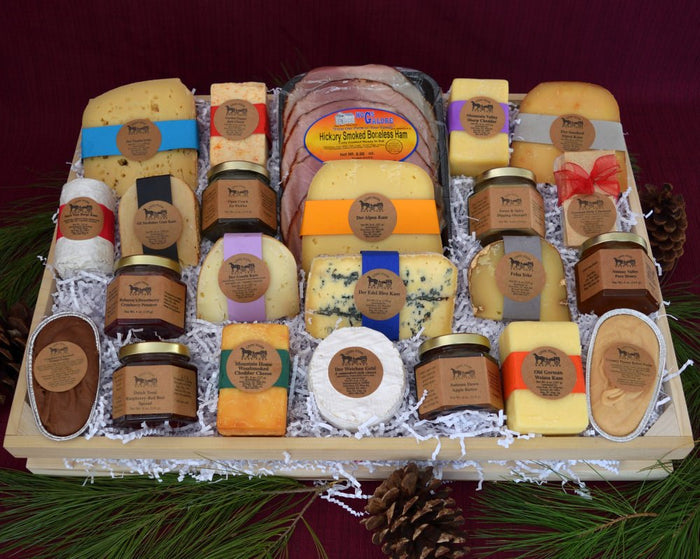 Food Gift BasketsCOUNTRY PARTY - Best of Cheese, Sweets & Condiments with Wood Toybundledelicacyfarm marketGift Basket Only (no wood toy)Saving Shepherd