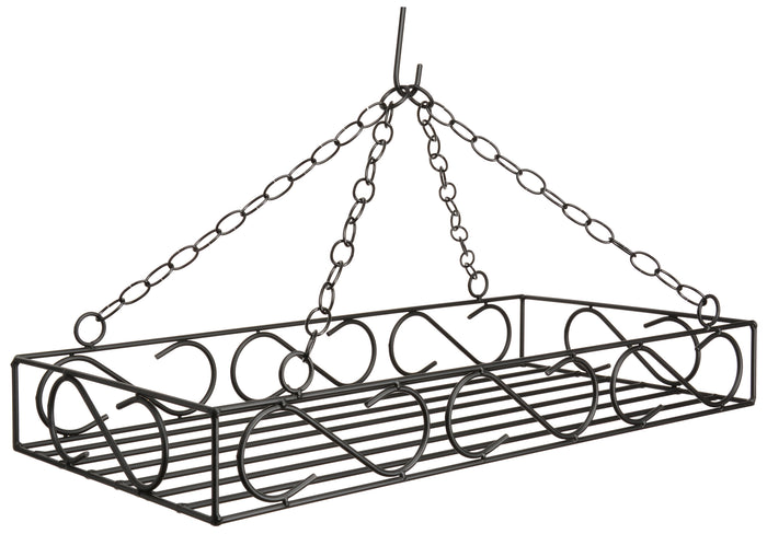 Pot & Pan RackLARGE WROUGHT IRON POT & PAN SCROLL RACK ~ Hanging Holder with 8 Forged S Hooks USAAmishAmish BlacksmithSaving Shepherd