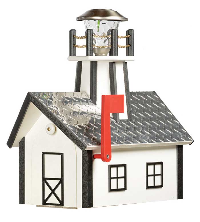 MailboxDELUXE DIAMOND PLATE LIGHTHOUSE MAILBOX - Weatherproof 100% Recycled Poly in 14 Colorsbarndiamond plateSaving Shepherd