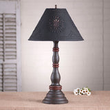 Country LightingDAVENPORT TABLE LAMP with 15" Punched Tin Shade in 10 Distressed Textured FinisheslamplightSaving Shepherd