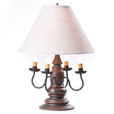 Country LightingHARRISON COLONIAL TABLE LAMP with 17" Ivory Linen Fabric Shade - 5 Distressed Finishes USACandelabracandlesSaving Shepherd