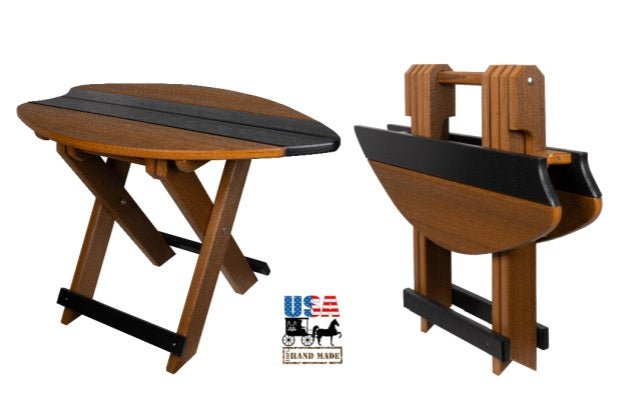 Folding Surfboard End Table- Powder Blue & Lime Green