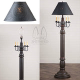 Floor LampCOLONIAL FLOOR LAMP ~ "Espresso" Textured Finish with Punched Tin Shadefloor lampfloor lightSaving Shepherd