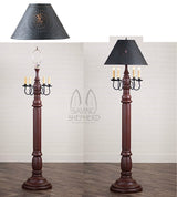 Floor LampCOLONIAL FLOOR LAMP ~ "Americana Red" Textured Finish with Punched Tin Shadefloor lampfloor lightSaving Shepherd